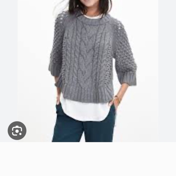 Banana Republic Gray Cable-Knit Crewneck Sweater - Picture 2 of 15